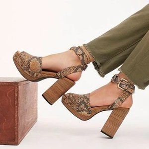 Free People Justine Wood Platform Sandals